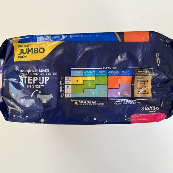 Always Maxi Pads Size 4 Overnight 33 Pads Flexi-Wings - Picture 5 of 7